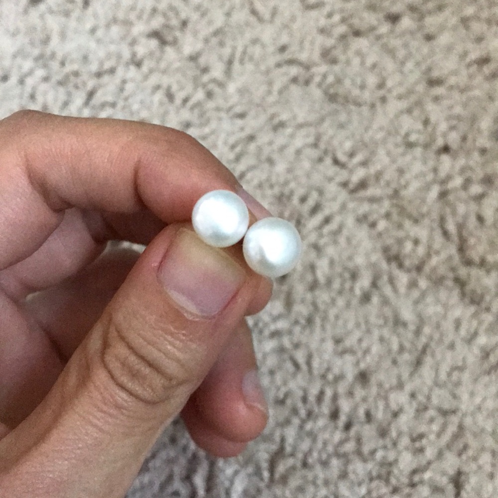 Faux pearl earrings